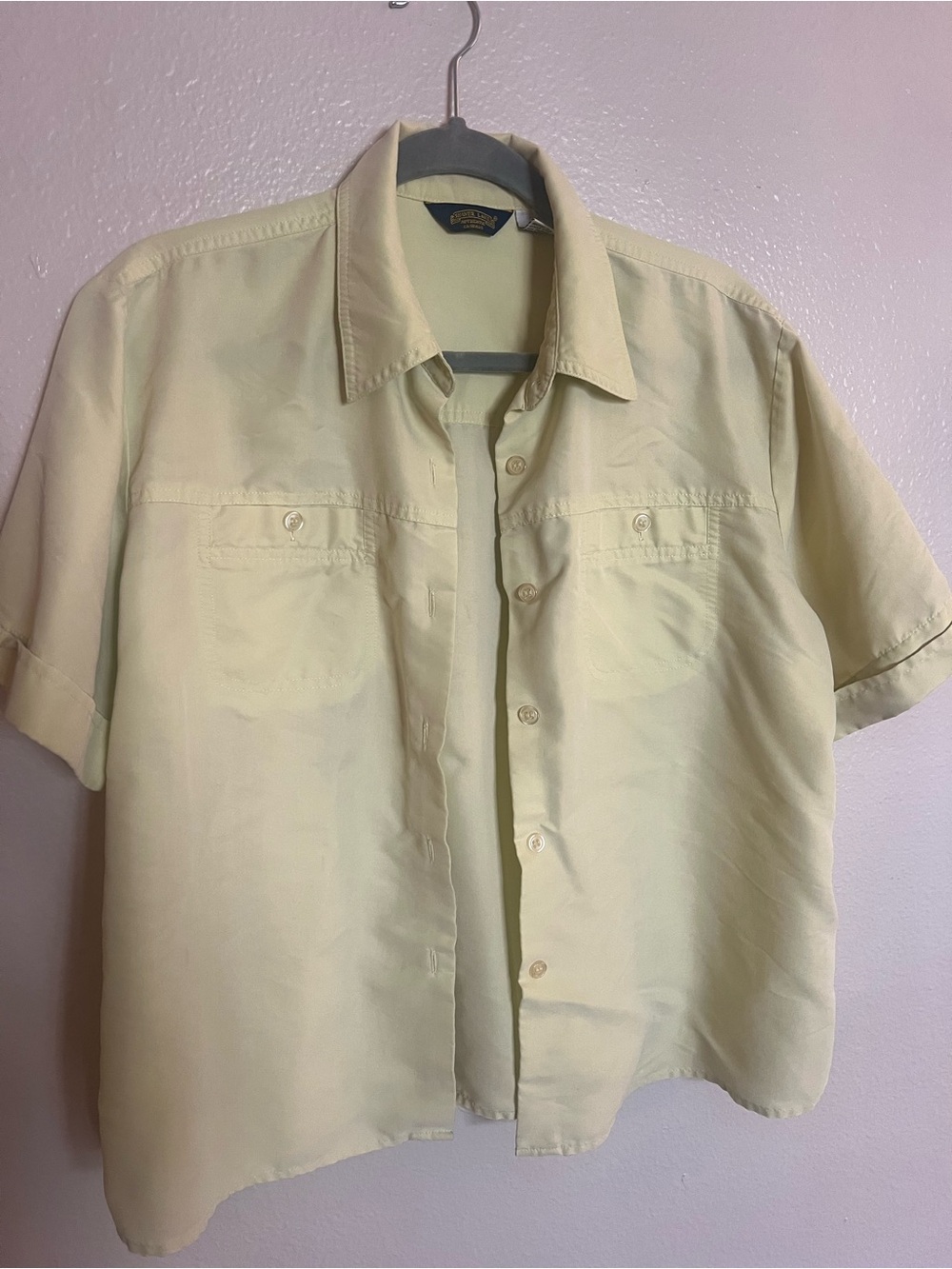 Light Yellow Short-Sleeve Button-Up Shirt - Men